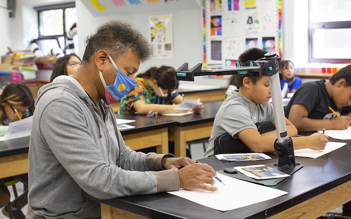 Hector Curiel visits St. Jospeh Indian School