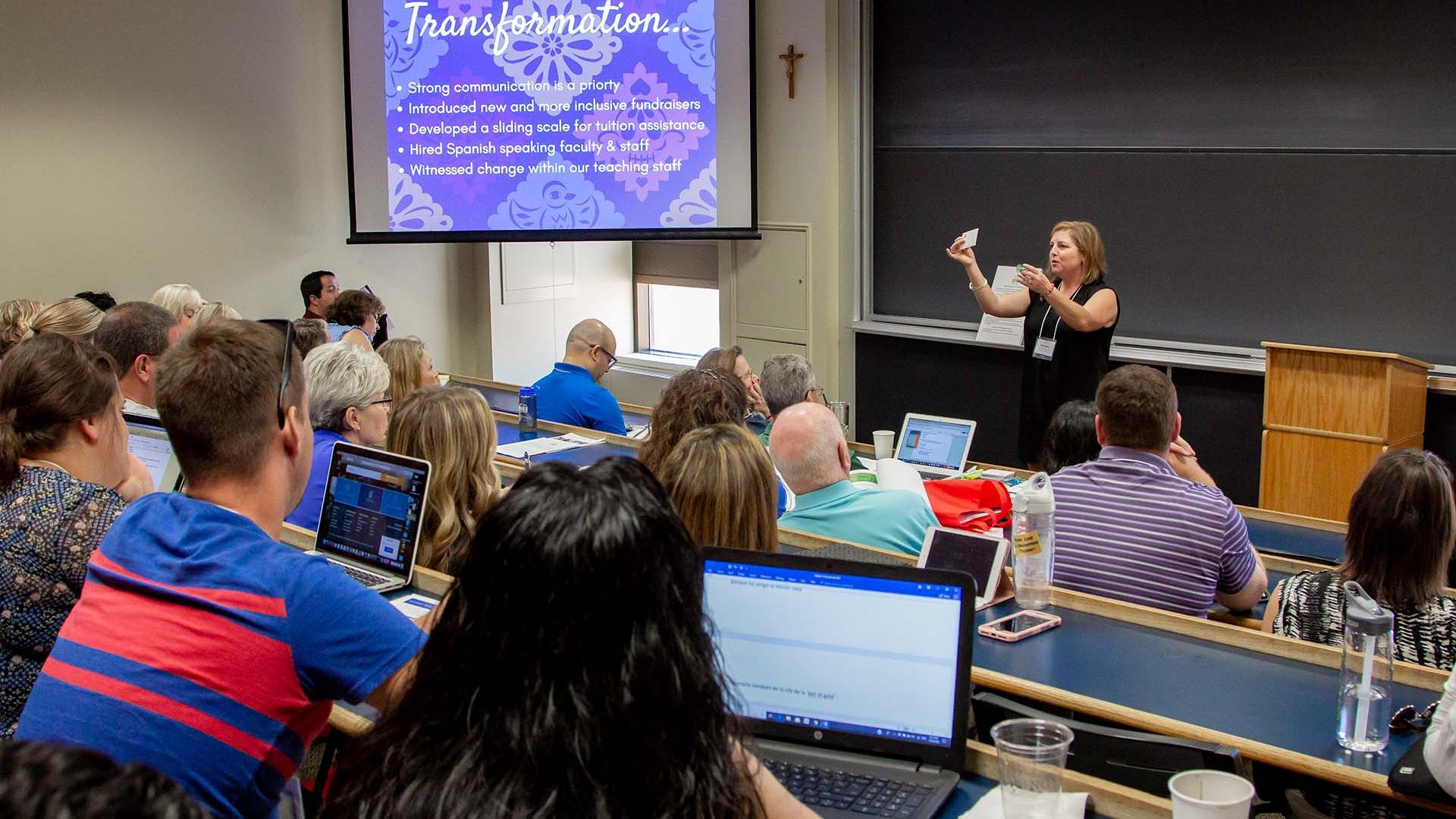 Kristin Moore presenting at Adelante 2019 conference