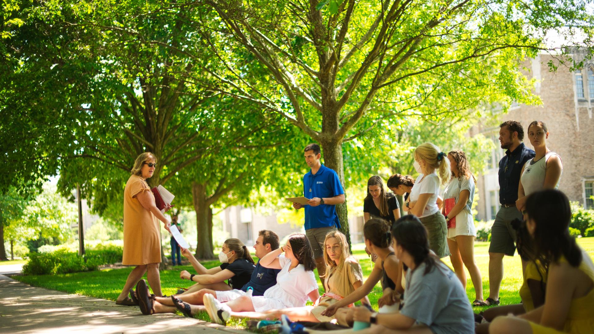 ACE teachers outside for a lesson