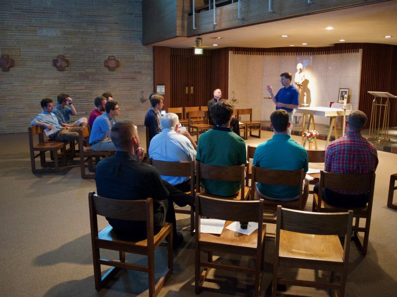 Man speaking at Discernment Retreat